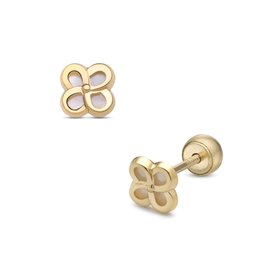 Lisa Arany gyöngyház virág gyerek fülbevaló - JTAG-0291-18
