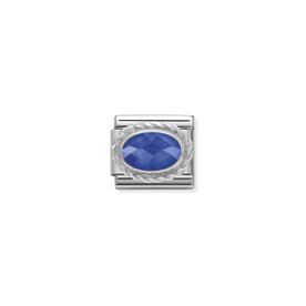 Nomination Ovális kék cirkónia ezüst foglalatban charm 330604-007