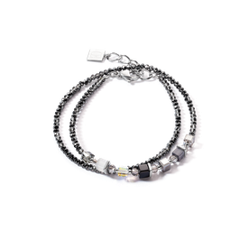 Coeur de Lion Joyful szürke árnyalatú ezüst színű karkötő kristállyal 4564/30-1200