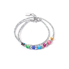 Coeur de Lion Joyful szivárvány árnyalatú ezüst színű karkötő kristállyal - 4564/30-1500 Coeur de Lion Joyful szivárvány árnyalatú ezüst színű karkötő kristállyal - 4564/30-1500