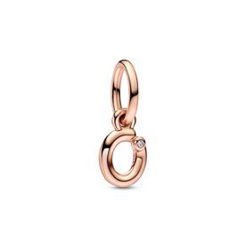 Pandora ékszer O betű rozé függő charm 782468C01