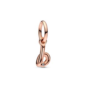 Pandora ékszer B betű rozé függő charm 782459C01