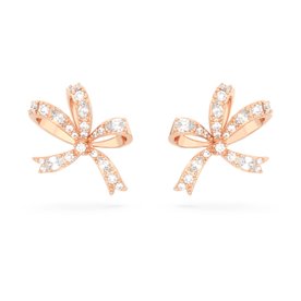 Swarovski Volta rozé színű bedugós fülbevaló kristály masnival 5647572
