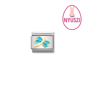Nomination Türkiz tűzzománc szitakötő arany charm - 030285-58 Nomination Türkiz tűzzománc szitakötő arany charm - 030285-58