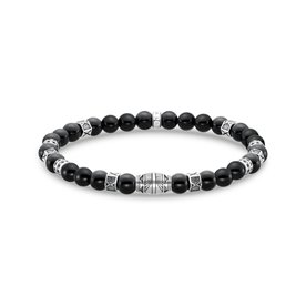 Thomas Sabo Ónix ezüst gumis karkötő 