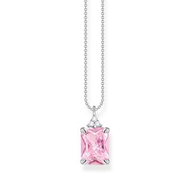 Thomas Sabo Ezüst nyaklánc téglalap alakú rózsaszín kővel KE2089-051-9-L45V