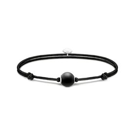 Thomas Sabo Állítható fekete textil karkötő matt obszidián gyönggyel A2101-172-11-L22V