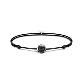 Thomas Sabo Állítható fekete textil karkötő fazettált obszidián gyönggyel A2103-172-11-L22V