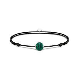 Thomas Sabo  Állítható fekete textil karkötő malachit gyönggyel A2105-475-6-L22V