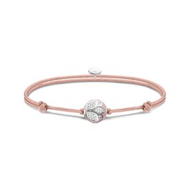 Thomas Sabo Állítható drapp textil karkötő lótuszvirág gyönggyel A2124-380-9-L22V