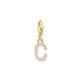 Thomas Sabo  C betű aranyozott ezüst charm cirkóniával 1966-414-14