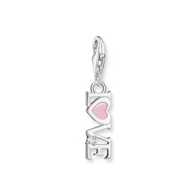 Thomas Sabo Love felirat ezüst charm rózsaszín tűzzománccal 2011-041-9