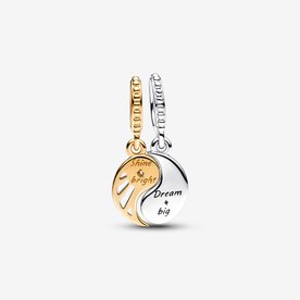 Pandora ékszer Kéttónusú yin és yang dupla függő charm 762678C01