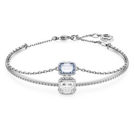 Swarovski Stilla dupla ezüst színű karkötő kék kristállyal 5668244