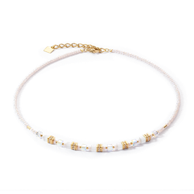 Coeur de Lion Mini Cubes fehér arany árnyalatú nyaklánc - 4565/10-1416