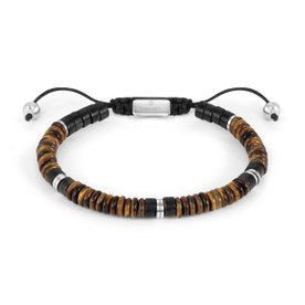 Nomination Instinctstyle férfi állítható karkötő tigrisszemmel - 027924-080