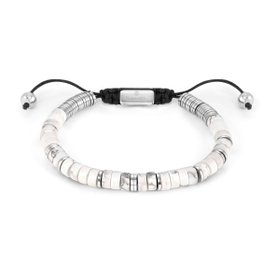 Nomination Instinctstyle állítható férfi karkötő fehér türkizzel - 027925-085