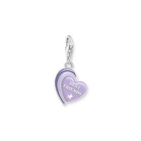 Thomas Sabo Ezüst best friends szív charm lila tűzzománccal 2046-664-13