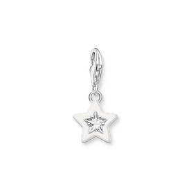 Thomas Sabo  Ezüst csillag charm fehér tűzzománccal és cirkóniával 2044-041-14