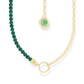 Thomas Sabo Charmista coin aranyozott ezüst nyaklánc malachittal KE2190-140-6-L45v