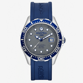 Roamer Rockshell Mark III Scuba szürke férfi búváróra kék kaucsuk szíjjal 867833415502