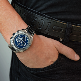 Roamer Power Chrono ezüst kék kronográf férfi óra 868837424570