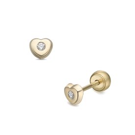 Lisa Középen köves szivecske arany gyerek fülbevaló - JTAG-0691-18 Lisa Középen köves szivecske arany gyerek fülbevaló - JTAG-0691-18