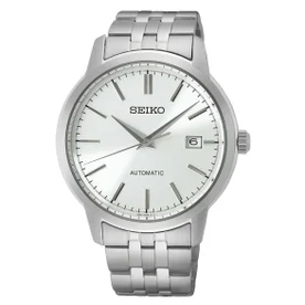 Seiko Classic fémszíjas fehér számlapos ezüst férfi automata óra SRPH85K1