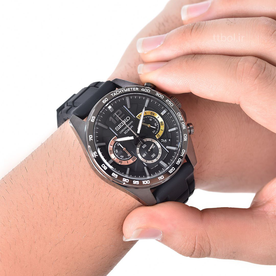 Seiko Fekete szilikonszíjas kvarc chronograph férfi óra SSB349P1