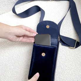 Stackers Kék mini bársony válltáska 76290