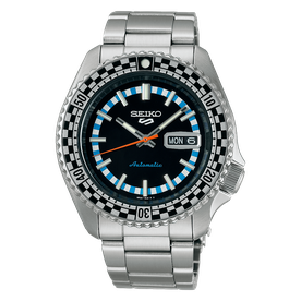 Seiko 5 Sports Black and White 'Checker Flag' Special Edition karóra SRPK67K1