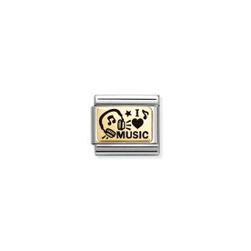 Nomination Arany I love music charm 030166-46