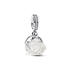 Pandora ékszer Virágzó fehér rózsa ezüst függő charm 793200C01
