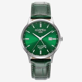 Roamer R-LINE GMT zöld számlapos férfi karóra dupla szíjjal 990987417505