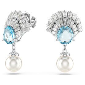 Swarovski Idyllia ezüst színű kagyló fülbevaló kék kristállyal 5680301