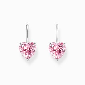 Thomas Sabo Rózsaszín szív alakú ezüst fülbevaló H2288-051-9