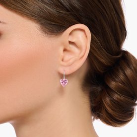 Thomas Sabo Rózsaszín szív alakú ezüst fülbevaló H2288-051-9
