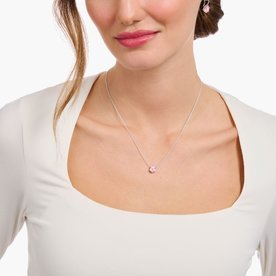 Thomas Sabo Ezüst nyaklánc rózsaszín csepp alakú medállal KE2213-051-9-L45v