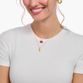 Thomas Sabo Aranyozott ezüst nyaklánc rózsa medállal KE2269-413-39-L45v