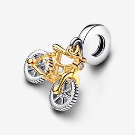 Pandora ékszer Forgó kerekű kéttónusú bicikli függő charm 763354C01