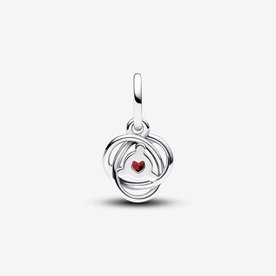 Pandora ékszer Piros örökkévalóság körök függő ezüst charm 793125C01