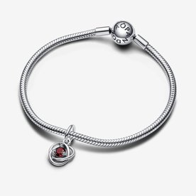 Pandora ékszer Piros örökkévalóság körök függő ezüst charm 793125C01