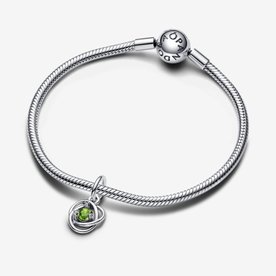 Pandora ékszer Tavasz zöld örökkévalóság körök függő ezüst charm 793125C08