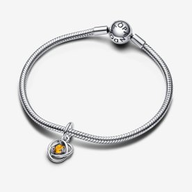 Pandora ékszer Méz színű örökkévalóság körök függő ezüst charm 793125C11