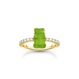 Thomas Sabo Aranyozott ezüst gyűrű zöld Haribo gumi macival 