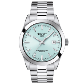 Tissot Gentleman Powermatic 80 Silicium világoskék számlapos férfi óra T1274071135100