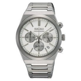 Seiko Sports fehér számlapos chronograph férfi karóra SSB451P1