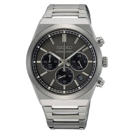 Seiko Sports szürke számlapos chronograph férfi karóra SSB455P1