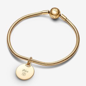 Pandora ékszer Gravírozható kör shine függő charm 368610C00