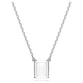 Swarovski Stilla ezüst színű nyaklánc nyolcszög metszésű kristállyal 5693405